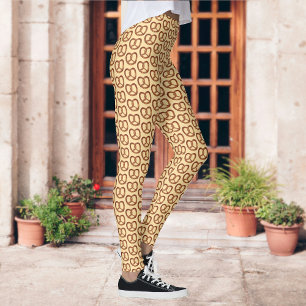 Små pretzels Mönster - Rödaktiga Snacks valfri fär Leggings