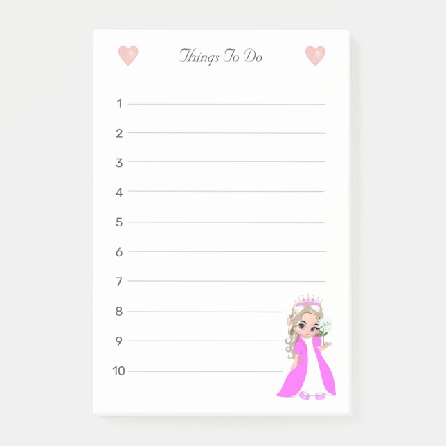 Små prinsessaker att göra Linjerad Post-it Block (Framsida)