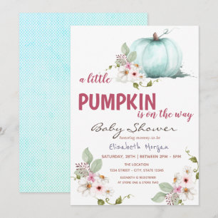Små pumpa blommor, Prickig baby shower Inbjudningar