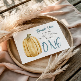 Små pumpa pojkar fall födelsedag tack kort