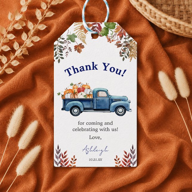 Små Pumpa Pojke Baby Shower Presentkort Presentetikett (Little Pumpkin Boy Baby Shower Favor Tags)