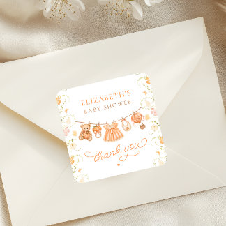 Små Pumpa Vilda Blommor Baby Shower Klistermärken
