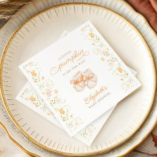Små Pumpa Vilda Blommor Baby Shower Servetter
