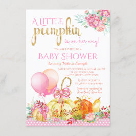 Små Pumpaflickor Höst Baby Shower Inbjudningar