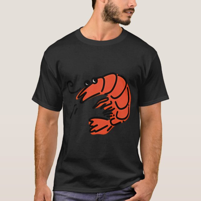små räkor, skaldjur - retrodesign t shirt (Framsida)