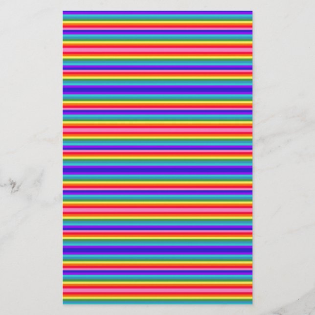 Små Rand av Rainbow Färg Brevpapper (Framsida)