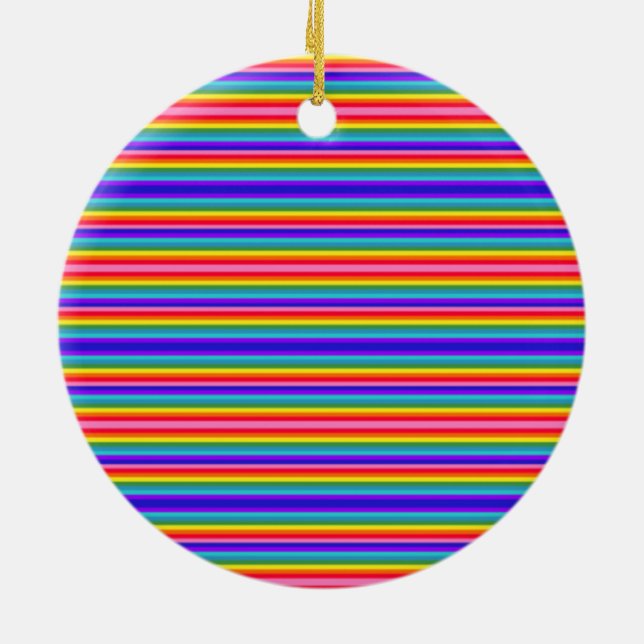 Små Rand av Rainbow Färg Julgransprydnad Keramik (Baksidan)