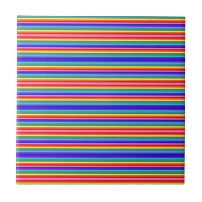 Små Rand av Rainbow Färg Kakelplatta (Framsidan)