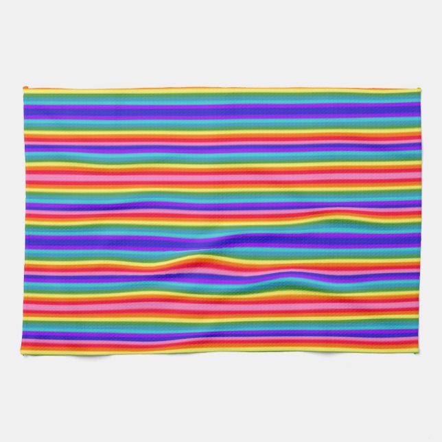 Små Rand av Rainbow Färg Kökshandduk (Horisontell)