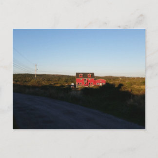 Små röda hus vykort