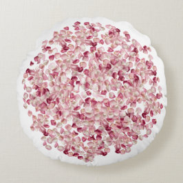 Små röda rosepetaler rund kudde