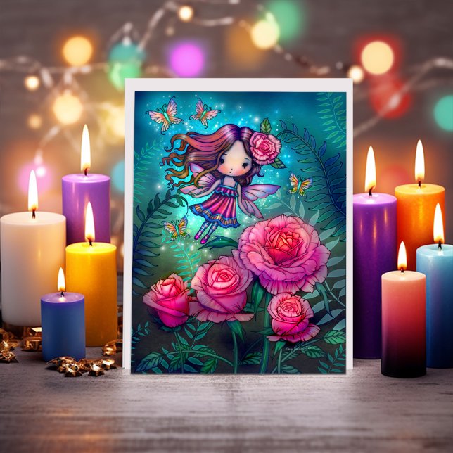 Små Rosa Ängsälvor i Molly Harrisons fantasikonst Kort (Skapare uppladdad)