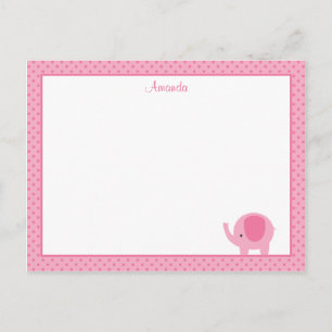 Små Rosa Elefant Platta Kort