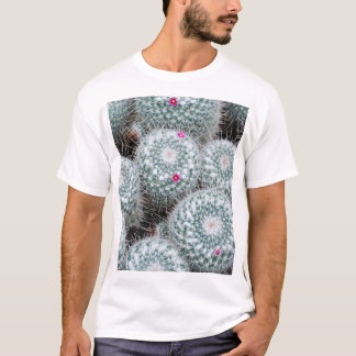 Små Rosa Flowers Cactus Plants T Shirt