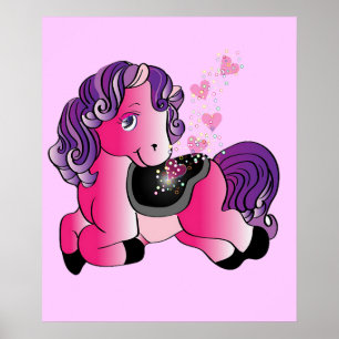 Små rosa ponnyplantor för yngel poster
