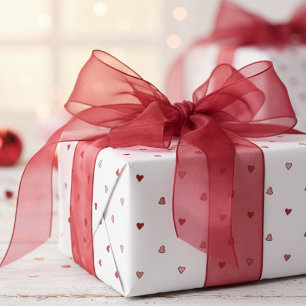 Små Rosa Röda Hjärtan Minimal Alla Hjärtans Dag Presentpapper