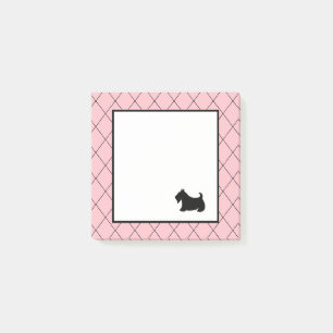 Små rosa skotska terrier post-it-lappar post-it block
