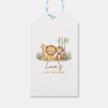 Små safariäventyr Baby Shower etiketter