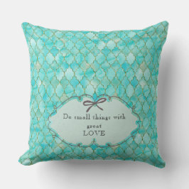 Små sak med underbara kärlek-Marocco aqua guld Kudde