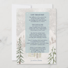 Små salter med snöstuga vintern tack kort