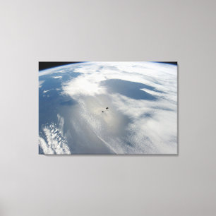Små satelliter ovanför en del av jorden. canvastryck
