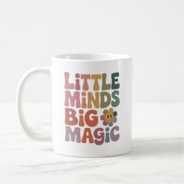 Små sinnen stor magi Retro Lärar Citat Kaffemugg