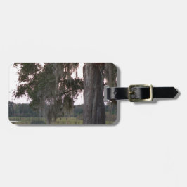 Små sjö och mest täckta träd bagagebricka