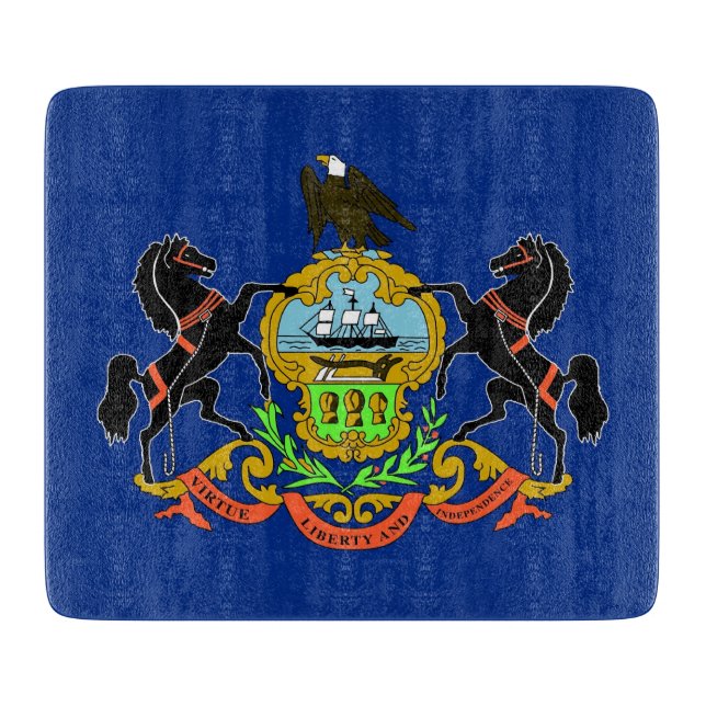 Små skärskivor av glas med Pennsylvania flagga (Framsidan)