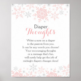 Små smulor, babyskor Diaper Thouches-tecken Poster