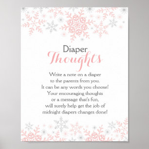 Små smulor, babyskor Diaper Thouches-tecken Poster