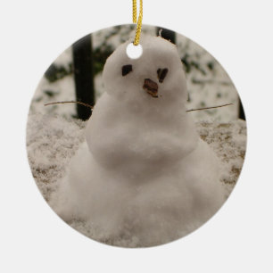 Små Snögubbe-prydnadsföremål Julgransprydnad Keramik