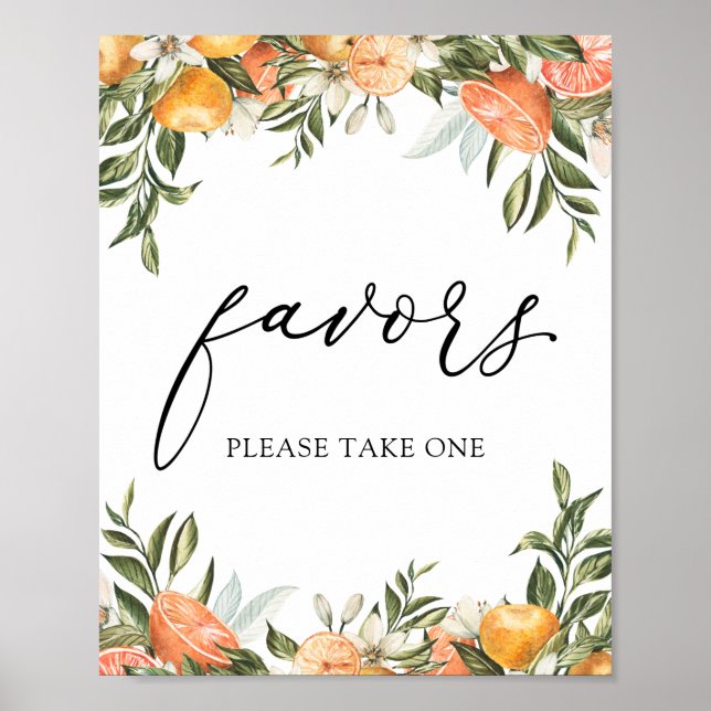 Små söta Clementin- och grönsaksgavor skylt (Framsidan)