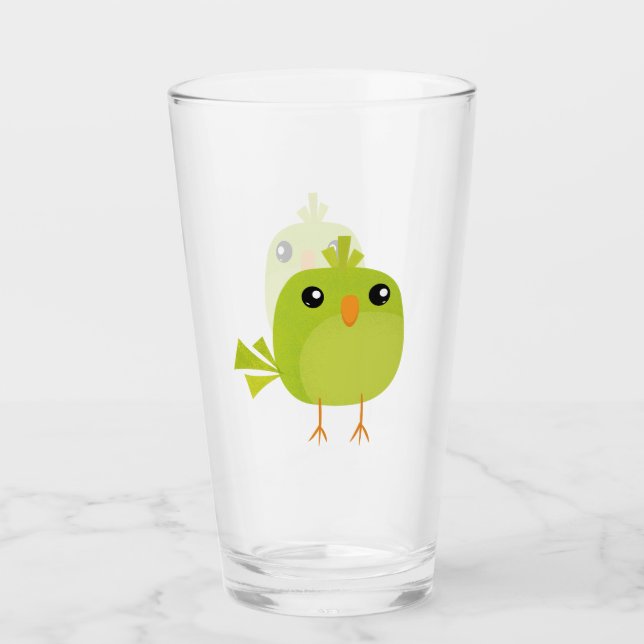 Små söta fåglar glaskopp (Framsida)