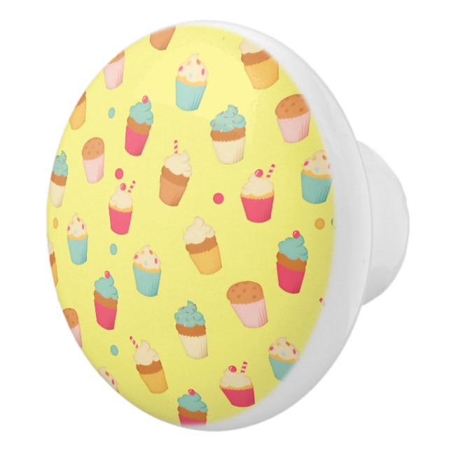 Små söta gods cupcake-keramikknapp knopp (Höger)
