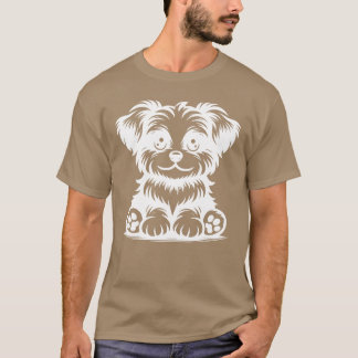Små söta Hund Cute Hund vintage-flicka T Shirt