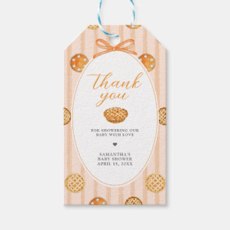 Små söta paj höst baby shower gåvorycketiketter presentetikett