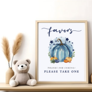 Små söta pumpafavoriter för baby shower för pojkar poster