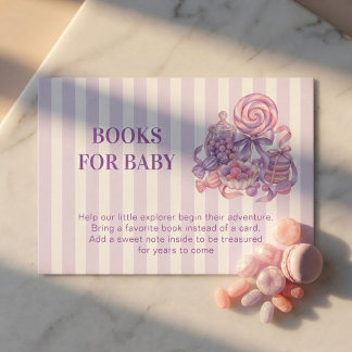 Små sötsakscandy Baby Shower-böcker för bebis Tilläggskort