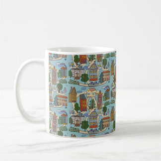 små stadshus mönster kaffemugg
