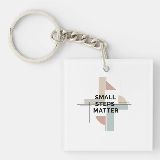 Små Steg Räknas Geometrisk Nyckelring (Framsidan)