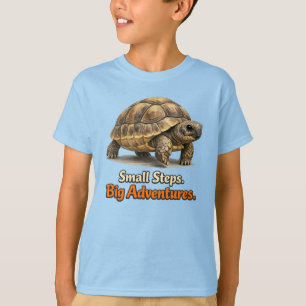 Små Steg Stora Äventyr Marscherande Baby Sköldpadd T Shirt
