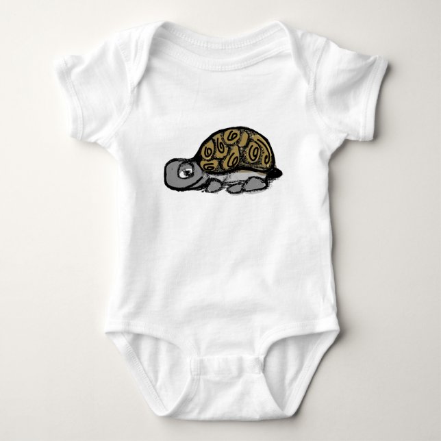 Små steg Tortoise Babykostym T Shirt (Framsida)