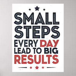 Små Steg Varje Dag Leder – Motiverande Citat De Poster
