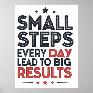 Små Steg Varje Dag Leder – Motiverande Citat De Poster