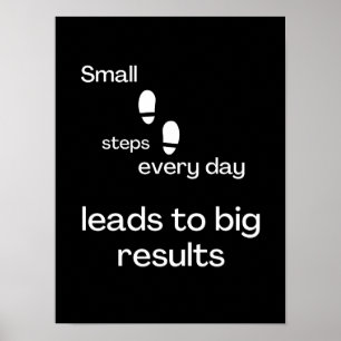 Små steg varje dag - Motiverande Poster