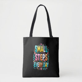 Små Steg Varje Dag | Motiverande Typografi Tygkasse