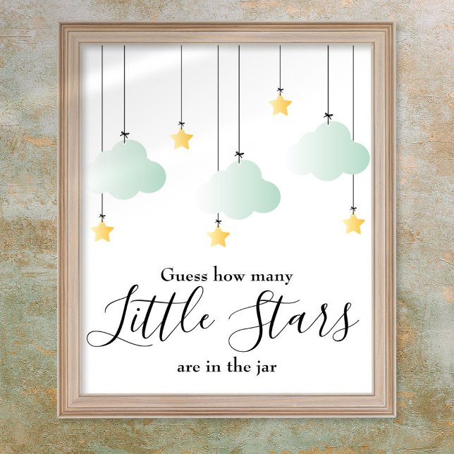 Små stjärnor Baby Shower Spel Skylt (Little Stars Baby Shower Game Sign)