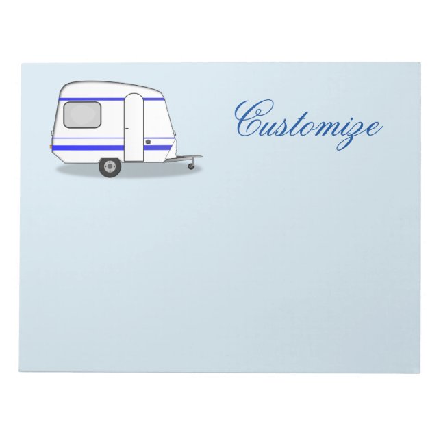 Små strömlinjeformade caravan Thunder_Cove valfri  Anteckningsblock (Framsida)