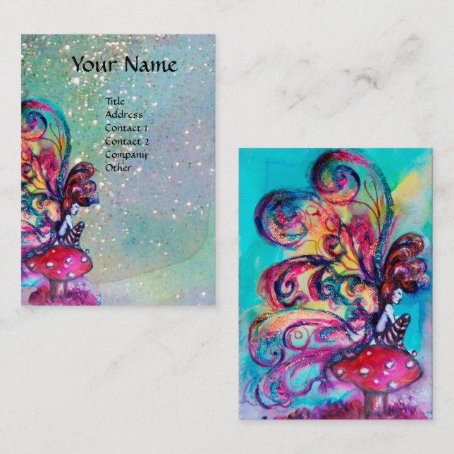 Små svampar, skaldjur visitkort (Fram/baksida)