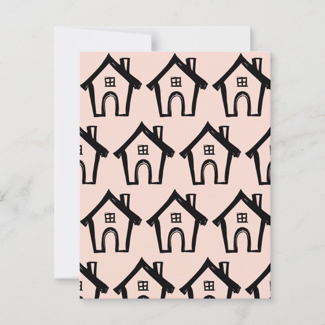 Små svarta hus, Vi har flyttat Blush-kort Inbjudningar (Framsida)
